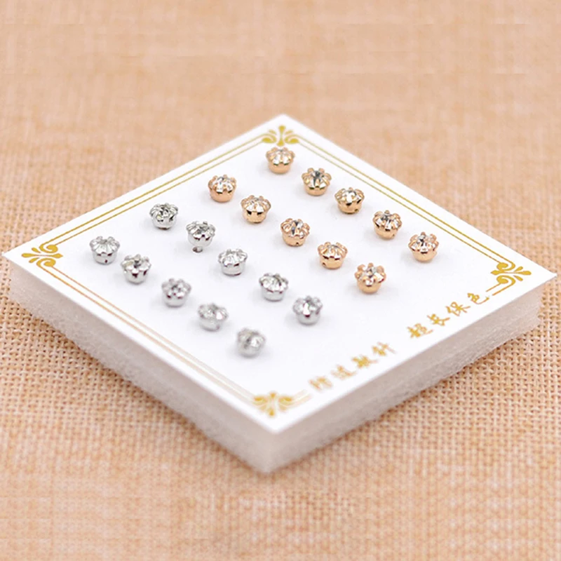 10/6 пар/комплект серьги со стразами ушной манжет из циркона очаровательные