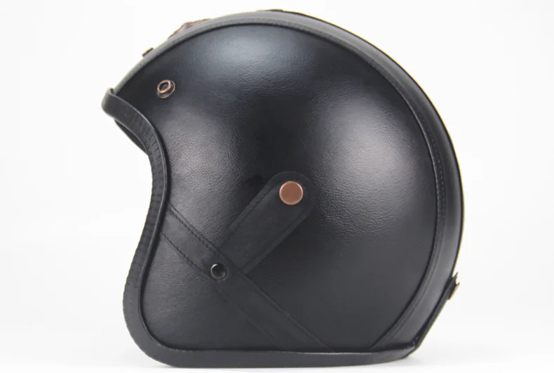 Кожаный винтажный moto rcycle шлем jet capacetes de moto ciclista cascos para moto Кафе racer с открытым лицом