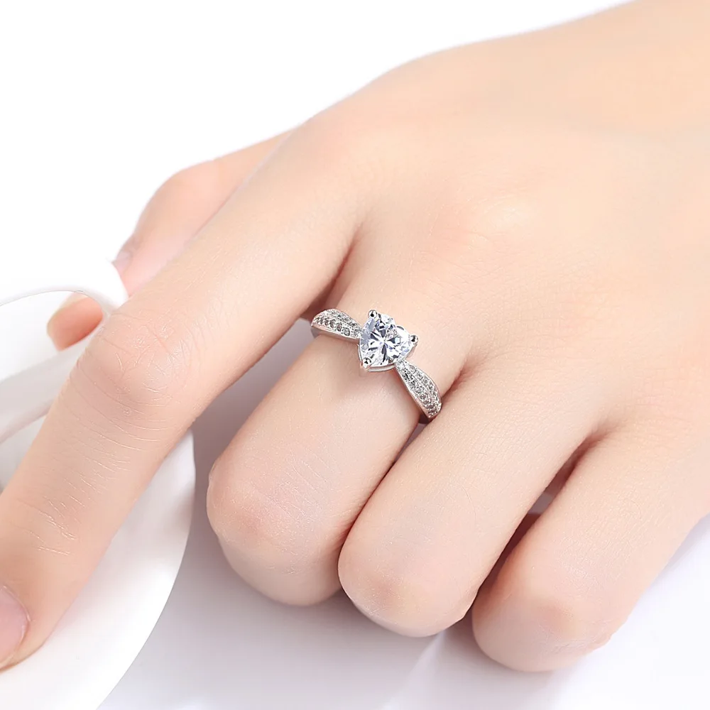 Романтические свадебные кольца ювелирные изделия кольцо с кубическим цирконием