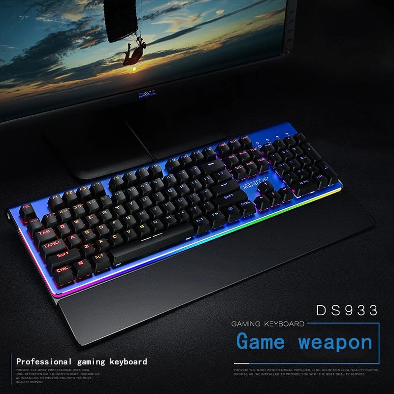 DS933 профессиональная механическая клавиатура RGB подсветка Водонепроницаемая