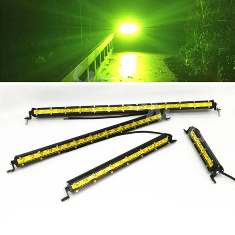 7inch 13&quot 20&quot 25&quot 32&quot 38&quot Super Slim Single Row Yellow Led Work Light Bar Offroad Driving Lamp Spot Fog SUV ATV 12V 24V |