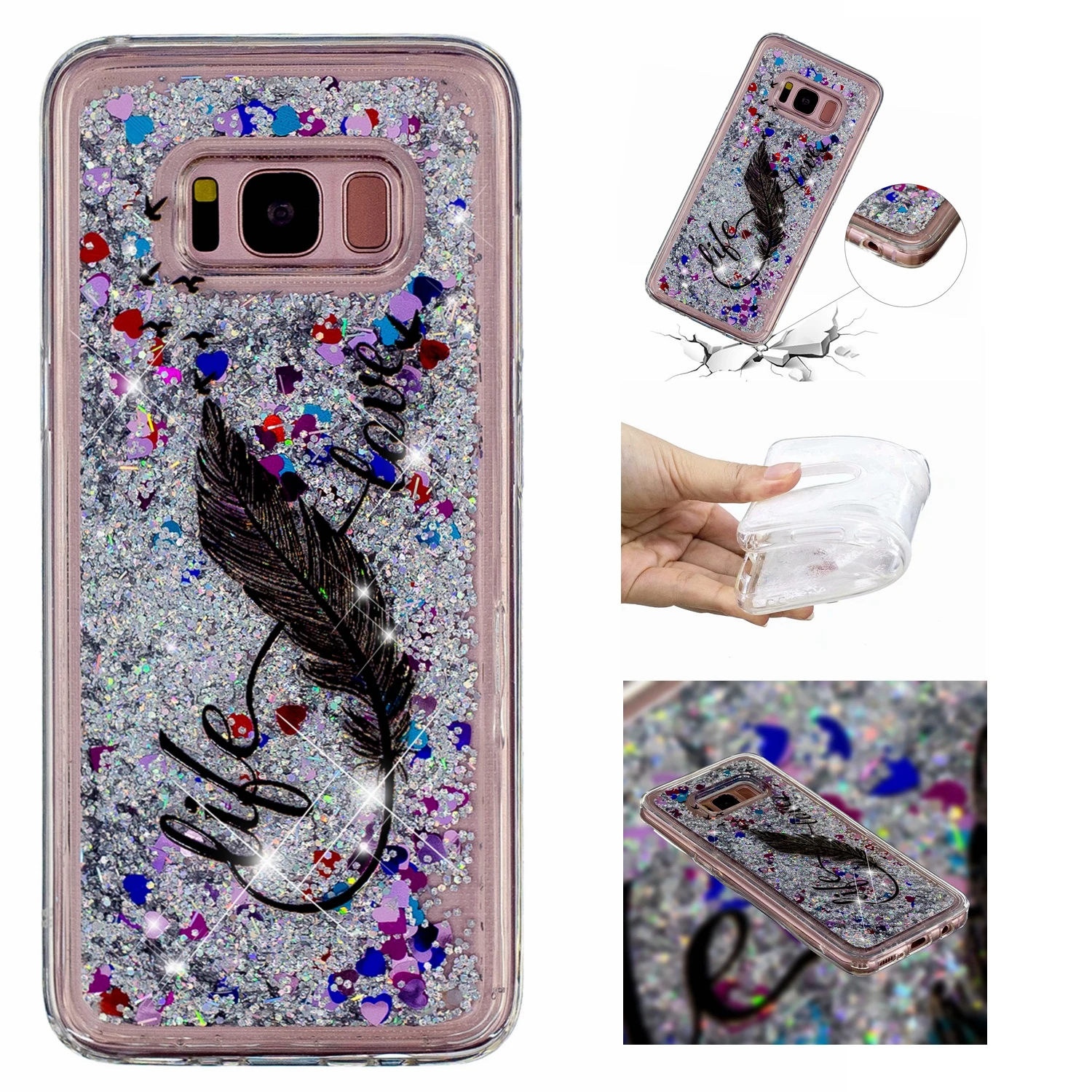 Силиконовый мягкий ТПУ чехол для Samsung Galaxy S8 S 8 G950 G950FD G950F Жидкостная динамика SM-G950FD