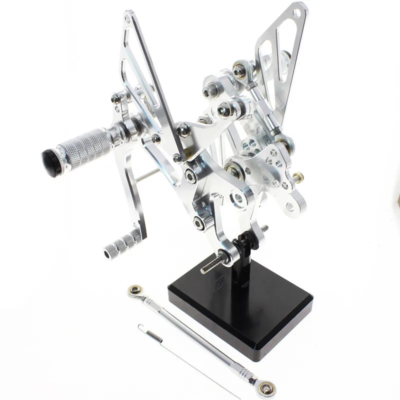 FX CNC Алюминий Регулируемые подножки для мотоцикла задний комплект ножная педаль для ног YAMAHA YZF R1 1998-2003 2002 2001 2000 99 - Цвет: Серебристый