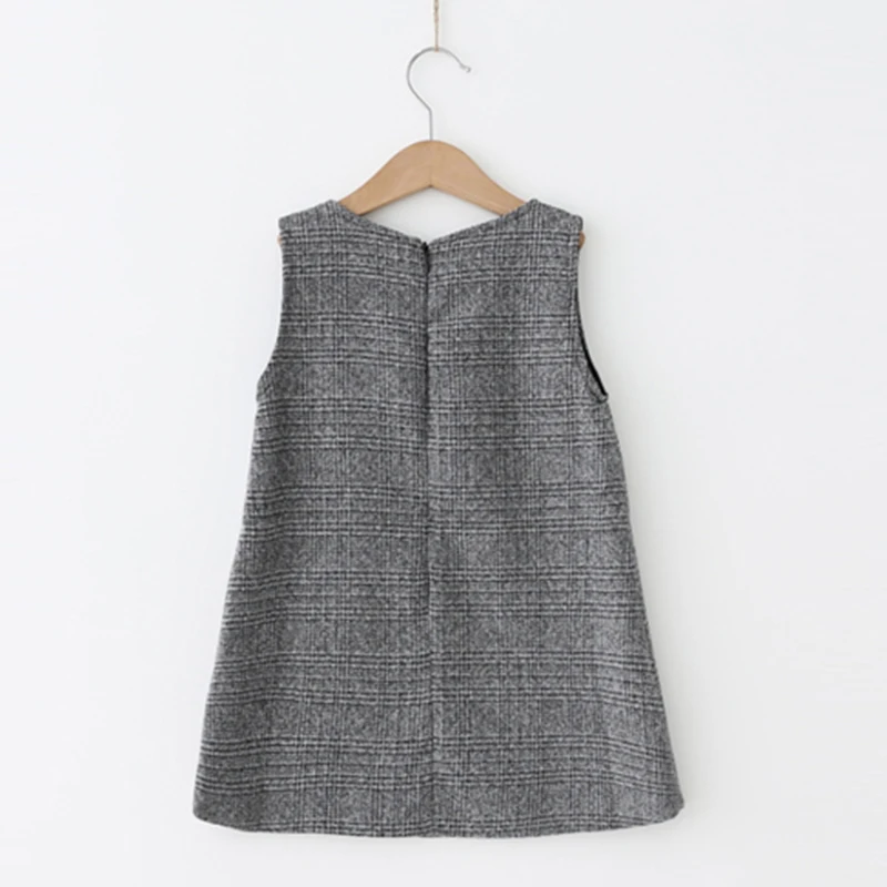 Baby Girls Princess Dress Sleeveless Autumn Winter for Toddler 2-10 Years Children Fashion Clothing Gray Cute Cherry | Детская одежда и