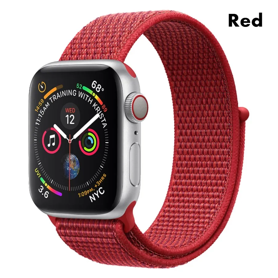 Классический лямка из нейлоновой ткани для наручных часов Apple Watch Series 4/3/2/1 влагостойкий ремешок для часов 40-44 мм ремень для наручных часов iWatch 38 42 мм Длина браслета