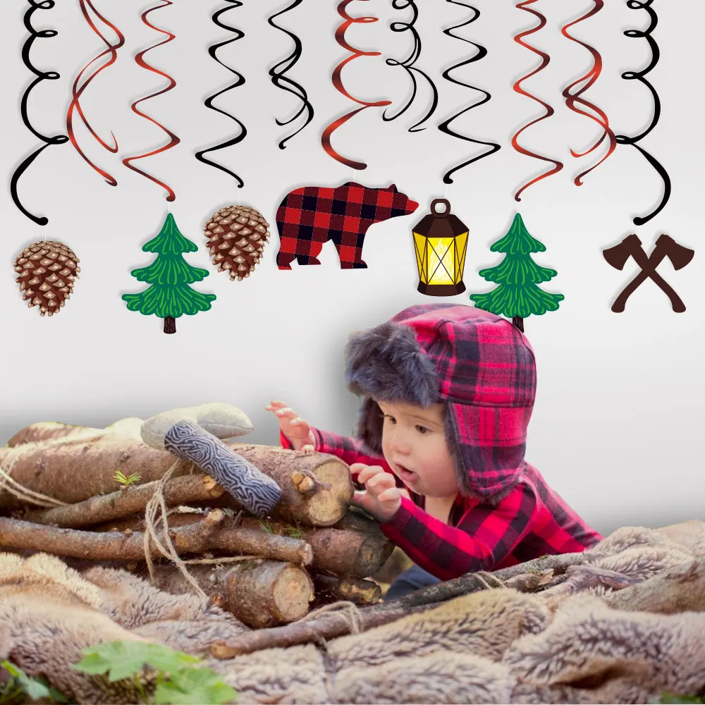 Lumberjack вечерние украшения с Рождеством одноразовые наборы посуды счастливые