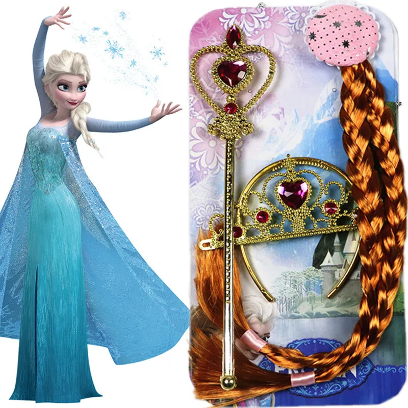 3 шт. Дисней игрушки Замороженная Принцесса Анна Эльза оплетка парики подарки на