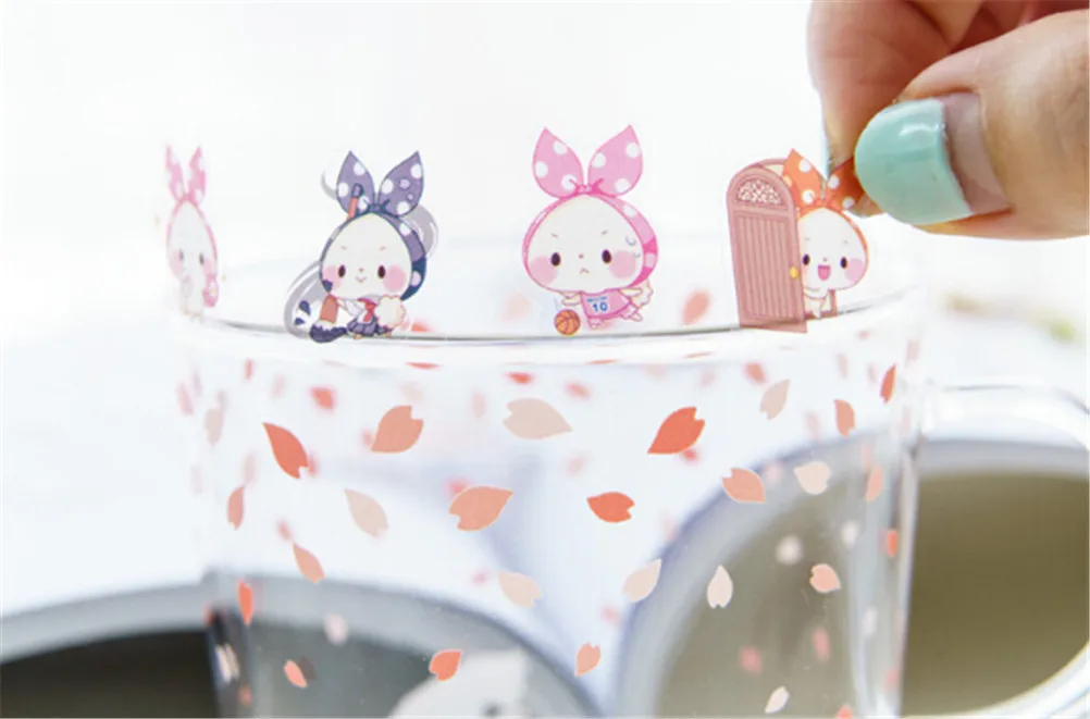 6 шт./упак. ПВХ Мультяшные наклейки милый шарф животное наклейка дневник