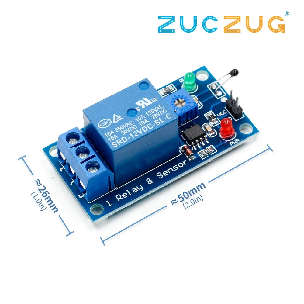 5V/12V Thermal Sensor Module 1 Channel Relay Module Combo Module Thermistor Temperature Sensor Module