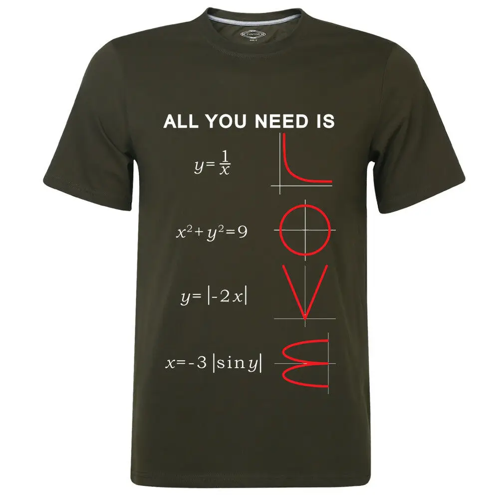 3 С надписью «All You Need Is Love»; Математика дизайн логотипа Новая мода Для мужчин 'S футболка короткий рукав; о до образный вырез; Для мужчин хлопок мужская, с коротким рукавом - Цвет: 3