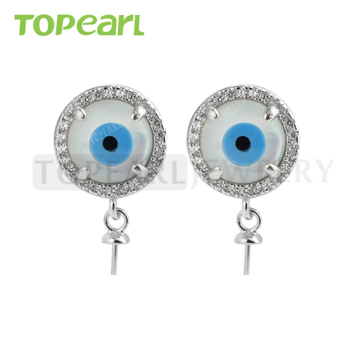9EM150 ювелирные изделия Topearl 5 пар/лот 925 стерлингового серебра Devils глаз цирконовая