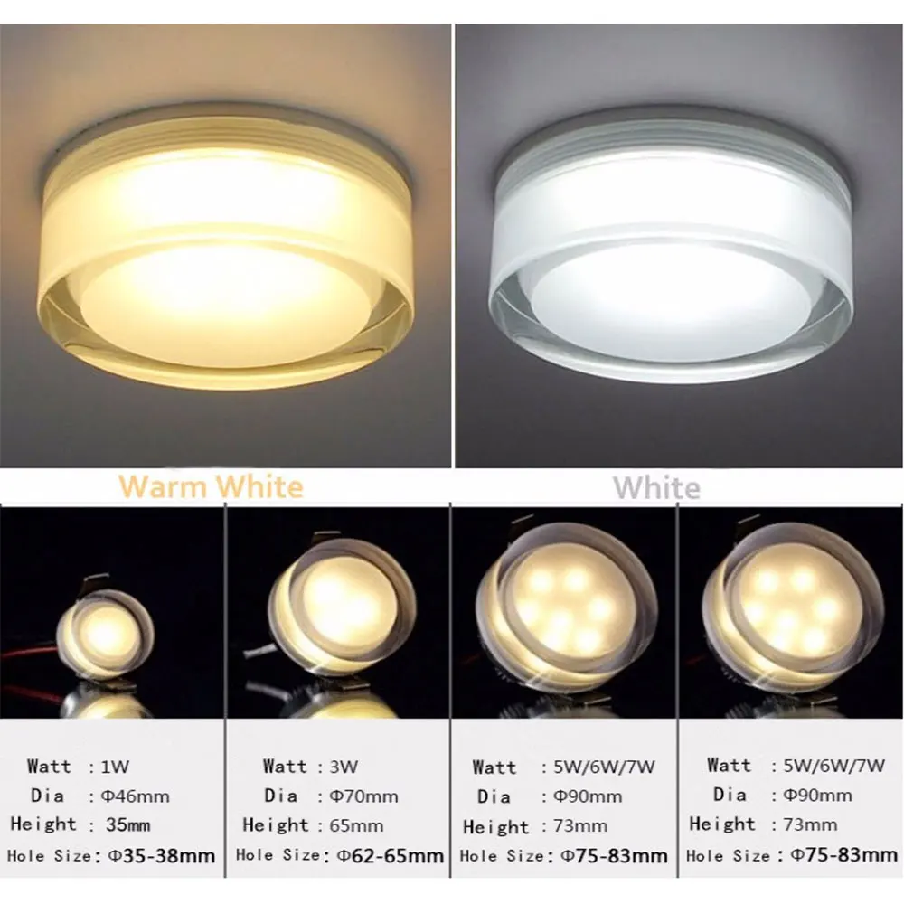 Круглый светодиодный потолочный светильник в виде кристалла 1 Вт 3 5 7 теплый