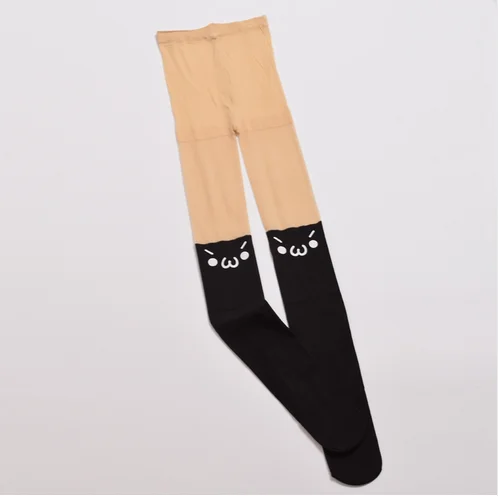 Harajuku Emotion Icon Cosplay Expression Pantyhose Stockings Anime Cute White/Black Tights