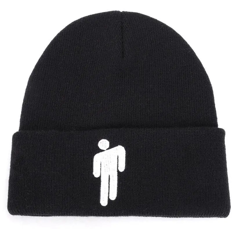 Billie Eilish Beanie for Women Men Unisex Knitted Billie Eilish Hat Embroidery Cartoon Autumn Winter Hip Hop Skullies Cap