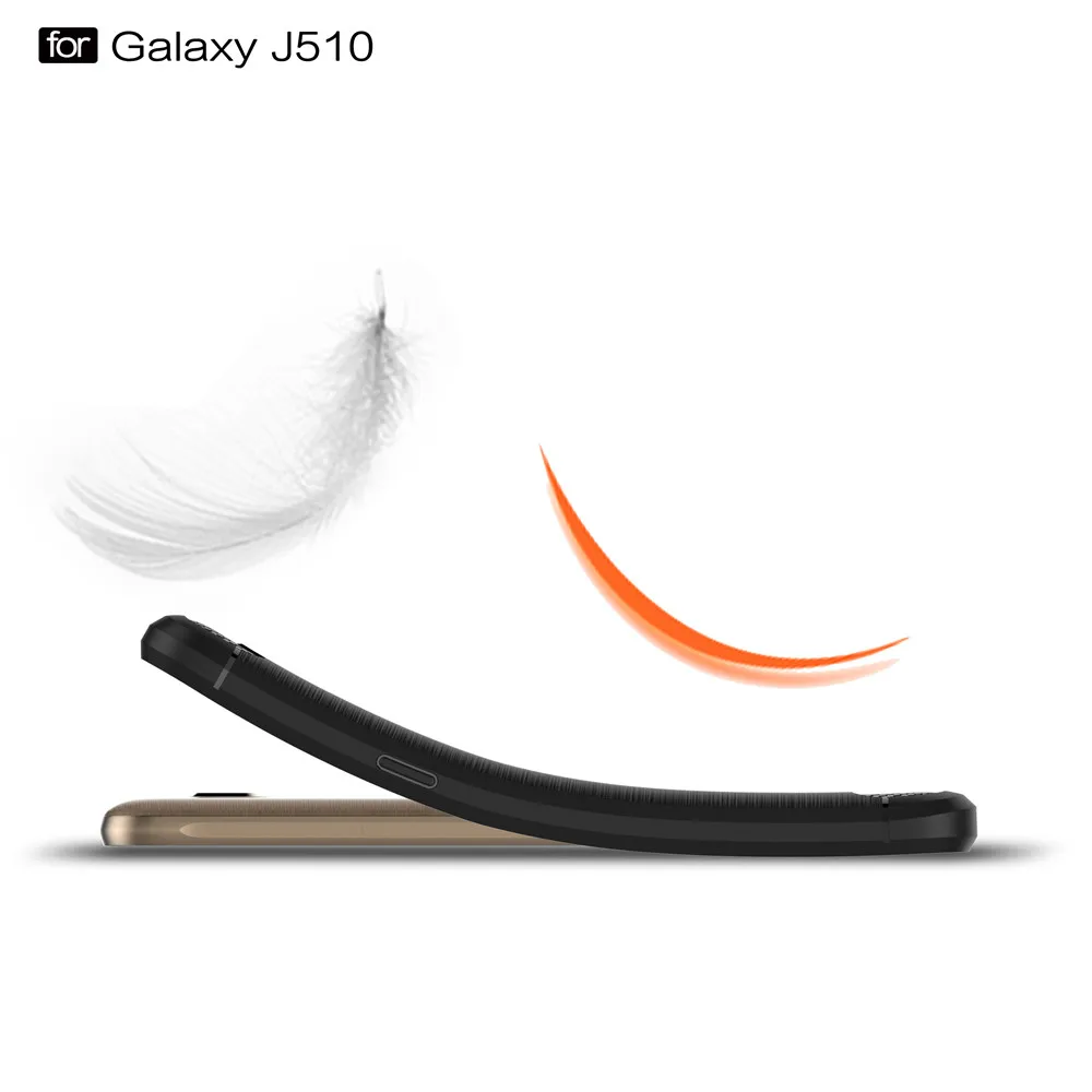 Lenuo чехол для Samsung Galaxy J5 2016 ТПУ мягкий углерода Волокно силиконовой щеткой