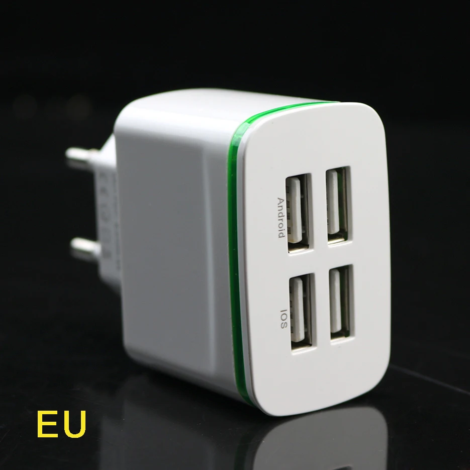 4 USB адаптер переменного тока зарядное устройство для телефона 5 V/4A EU US быстрая