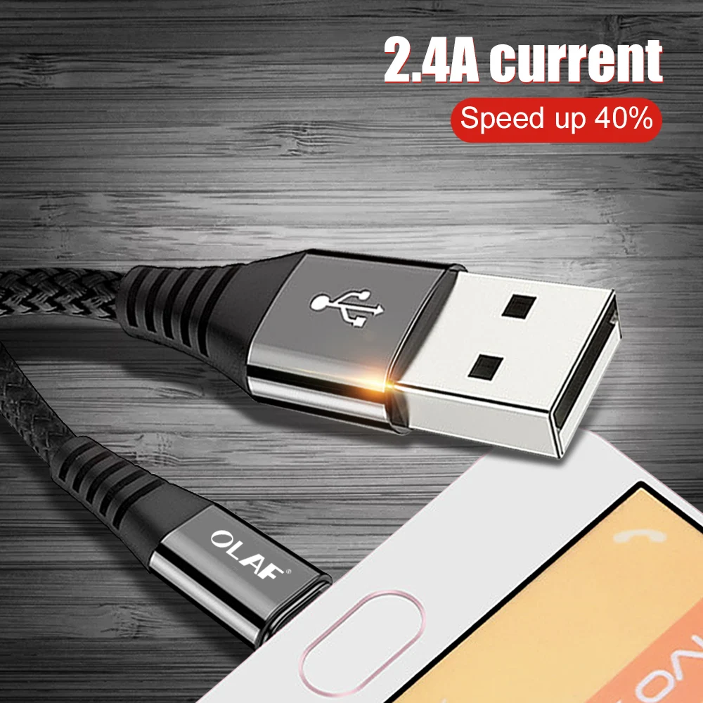 Кабель Micro USB OLAF зарядный кабель со светодиодной подсветкой для Samsung S7 Xiaomi Redmi 4X Note 4