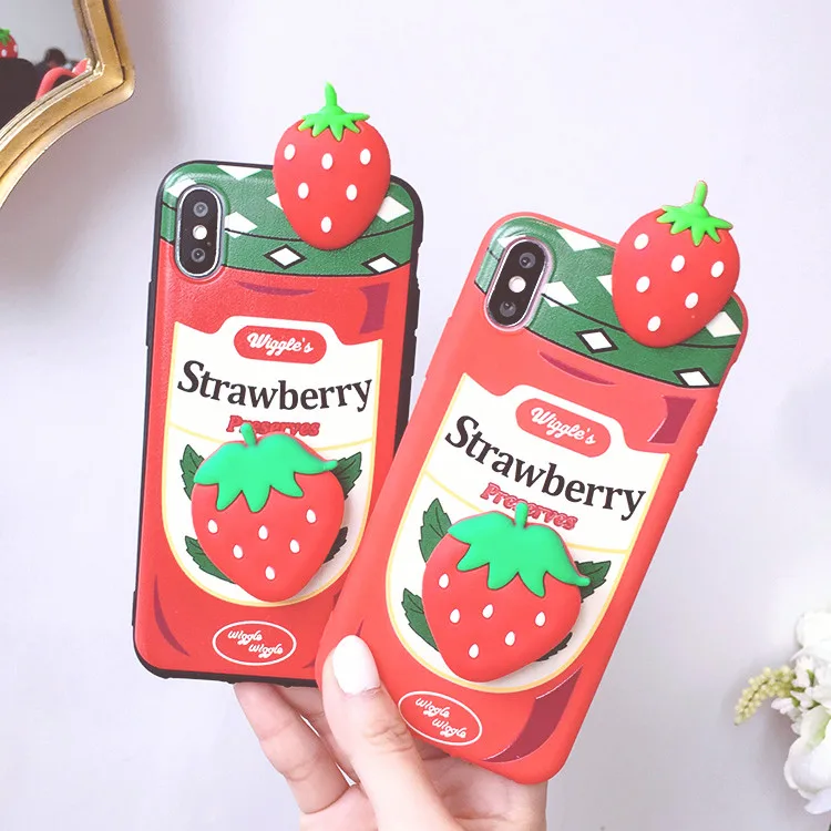Милый 3D чехол для телефона Oneplus 6T с рисунком клубники 3 3T 1 + 5T One plus 6 мягкий