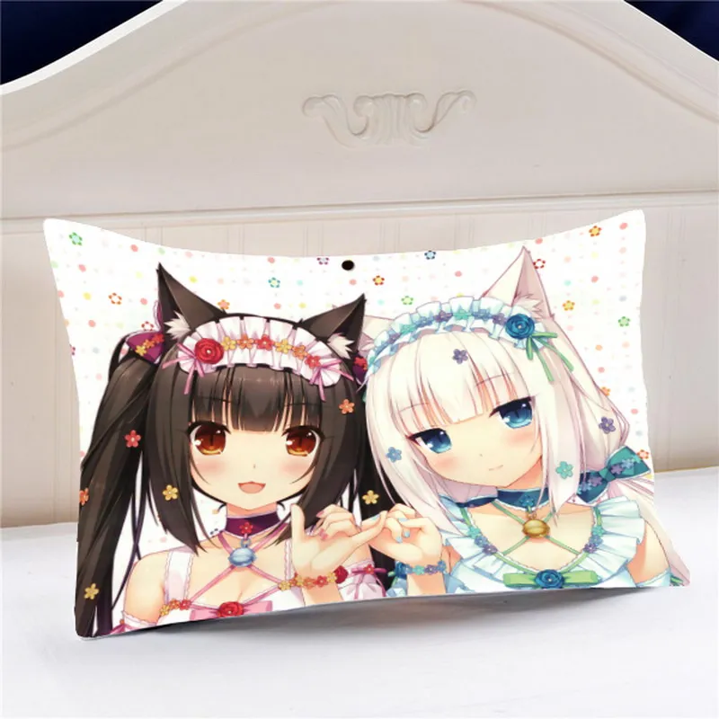 Домашний текстиль Nekopara Anime шоколад ванильный полиэстер/Микрозамша/2WT 2way 45*35 см