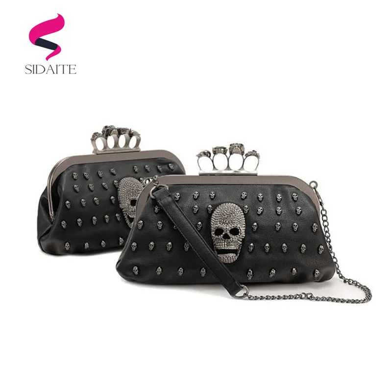 SIDAITE 2017 кожаные женские Череп вечерние сумка маленькая вечерняя сумочка клатч