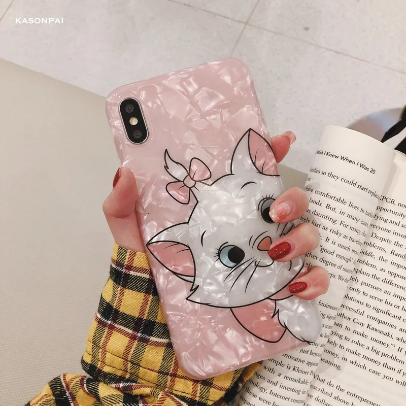 style2 Милый розовый Marie Conch чехол для телефона для iphone 8 чехол для iphone XS MAX XR X 6 6S 7 8 Plus задняя крышка милый забавный чехол - Цвет: style2