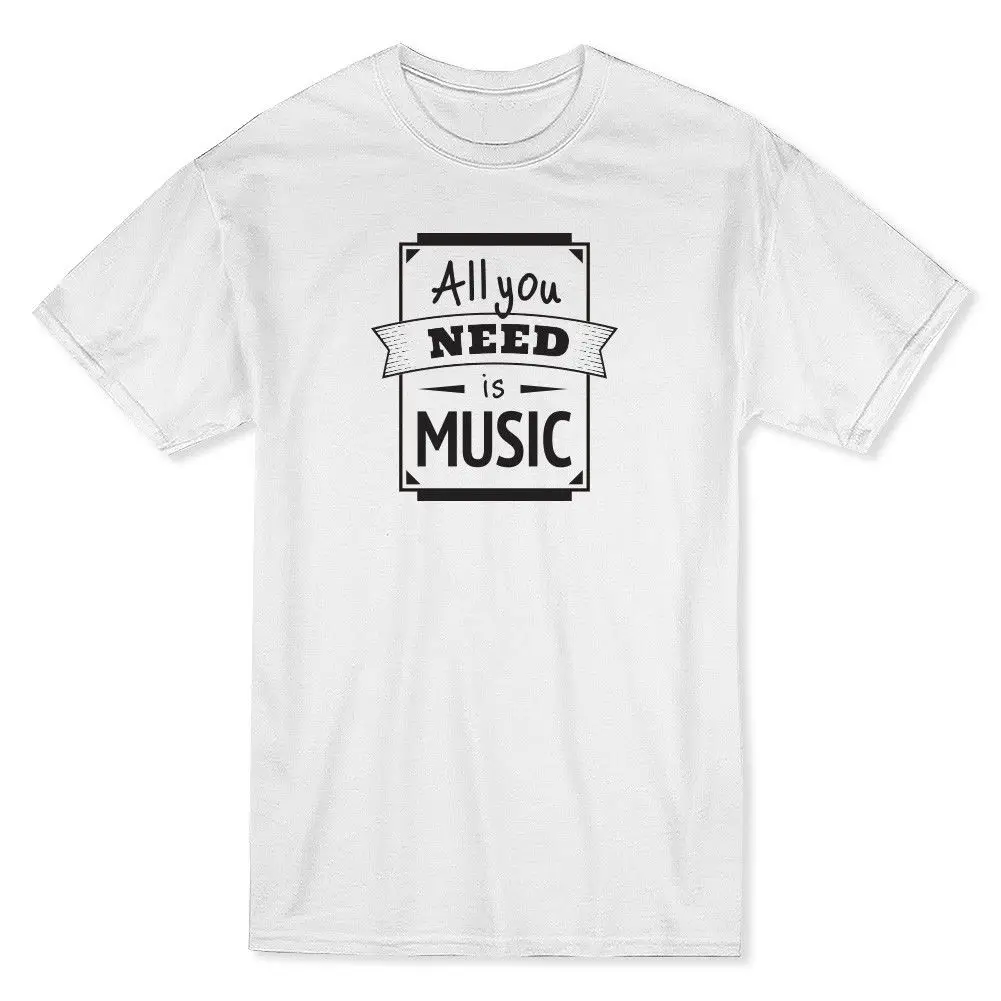 &quotAll You Need Is Music&quot Label Quote Men's T-shirt | Мужская одежда
