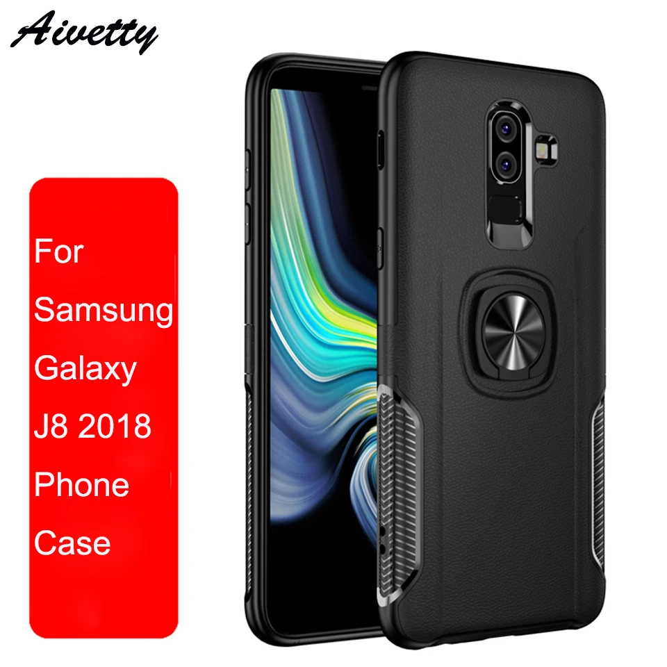 Чехол подставка для телефона Samsung Galaxy S10E A6 Plus 2018 J8 PC & TPU деловой противоударный