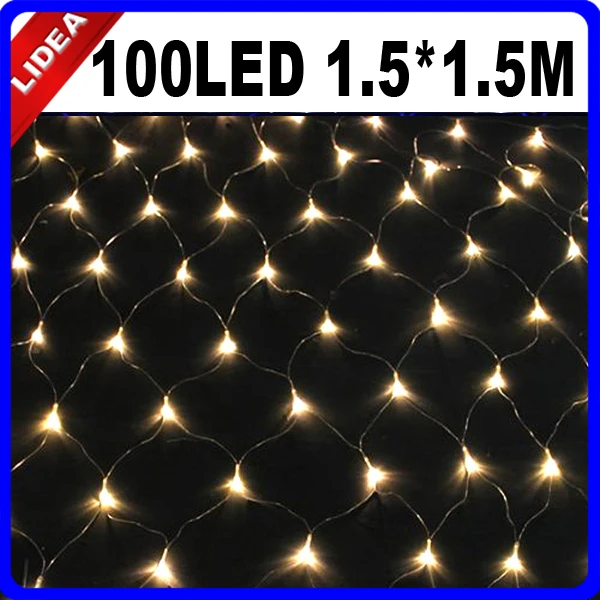 1 5*1 5 м 100 LED садовые вечерние новогодние сетчатые мерцающие украшения Наружная