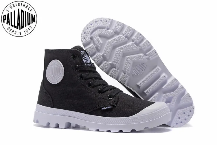 Кроссовки PALLADIUM PAMPA ORIGINALE TC черно-белые классические парусиновые туфли ботильоны