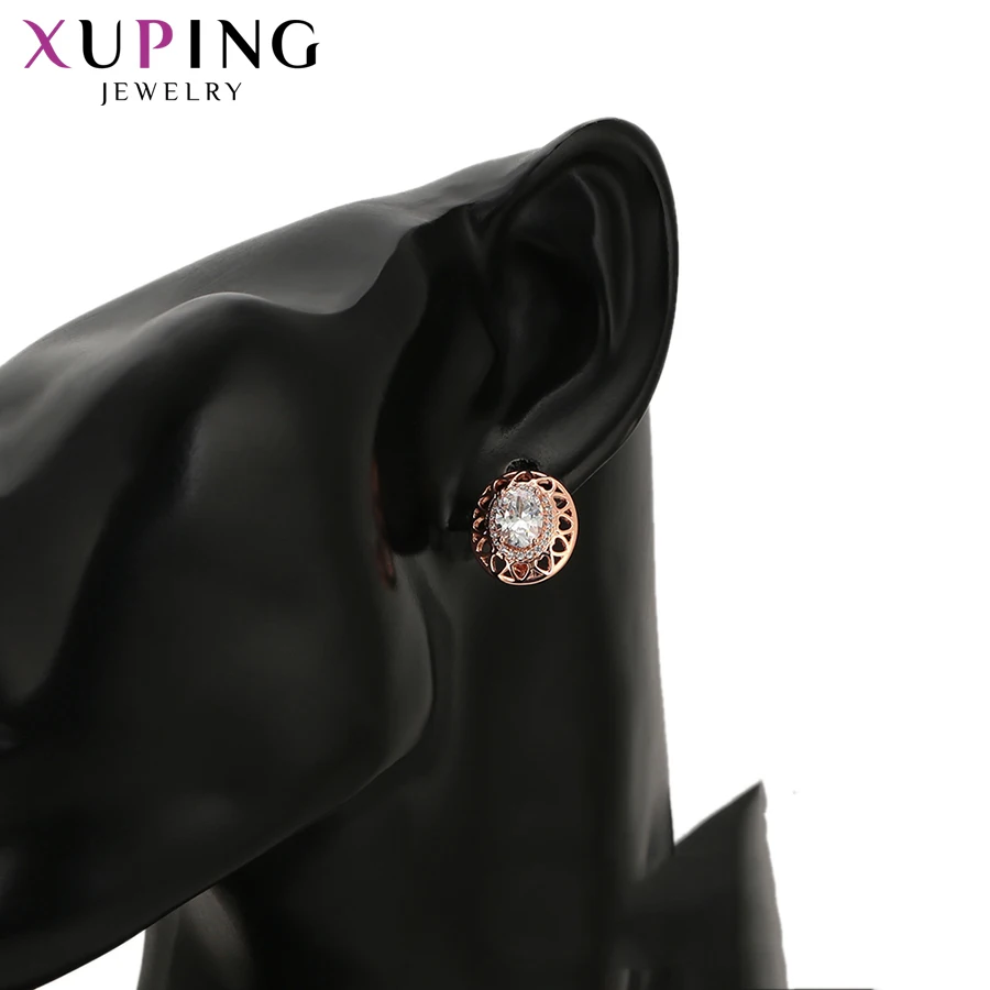 Xuping изящные круглые висячие серьги розового золота с покрытием для женщин Новое
