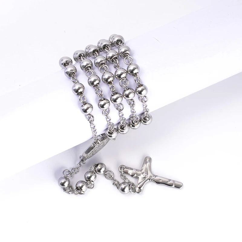 Мужская подвеска из нержавеющей стали серебряное ожерелье крест с Иисусом