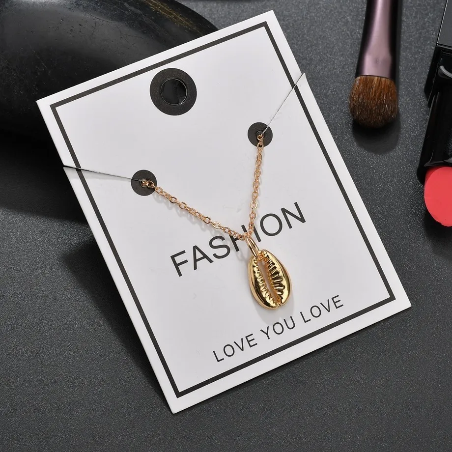 Ожерелье с подвеской в металлическом корпусе женское простое модное украшение