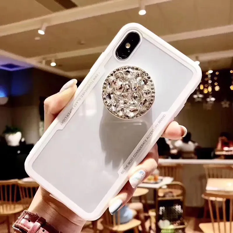 transparent Phones Case for Samsumg Galaxy Note 8 9 S8 S9 S10 Plus Cover Clean Silicone Anti-glass Drilling Air cushion bracket |