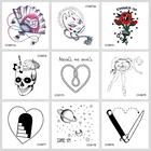 Татуировка Rocooart с черепом маленькая Старая школа, татуаж, большой медвежонок, искусственная татуировка, боди-арт, водонепроницаемые Временные татуировки, наклейки, натуральные татуировки