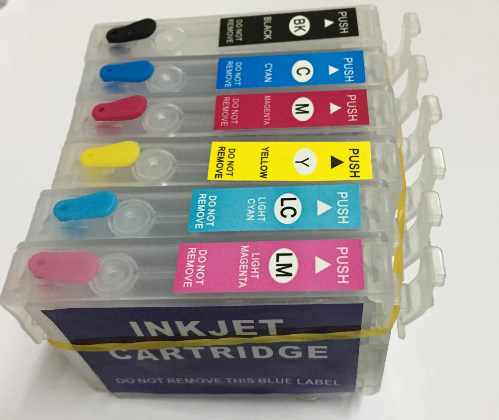 Einkshop для Epson T0791 пустые многоразовые чернильные картриджи Stylus 1400 1410 1500 PX700W PX800FW P50