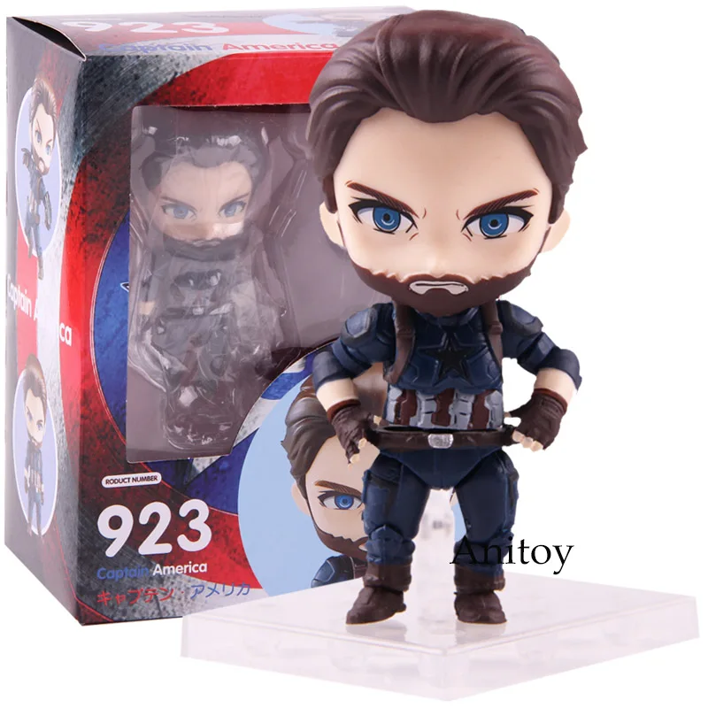 with box Nendoroid 923 Marvel Мстители Бесконечная война Капитан Америка фигурка экшн ПВХ Коллекционная модель игрушки - Цвет: with box