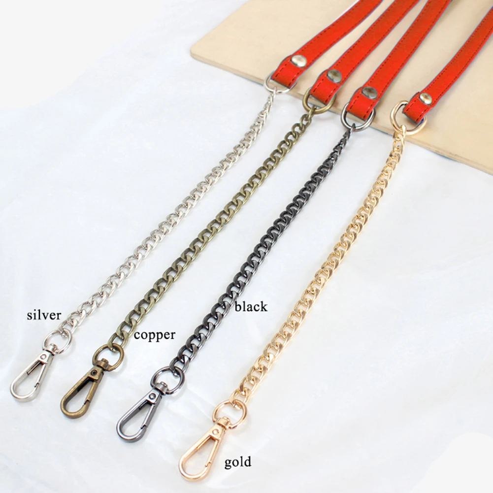 red gold chain Новая сумка на ремне из искусственной кожи+ сумка с металлической цепочкой, ручка для женщин, сумки, сделай сам, ремешок на цепочке, сменная сумка, аксессуары - Цвет: red gold chain