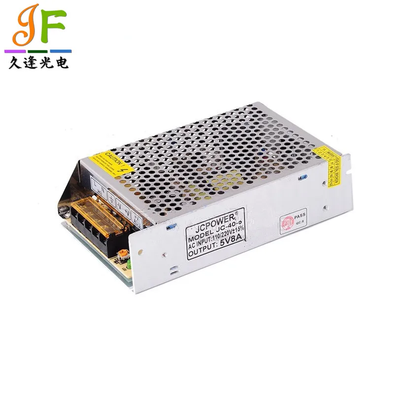 Fast shipping 10pcs 5V 8A 40W Aluminum Switch Power Supply AC 100V-240V to DC for Led Strip APA102 WS2812B WS2811 WS2801 8806 - купить по