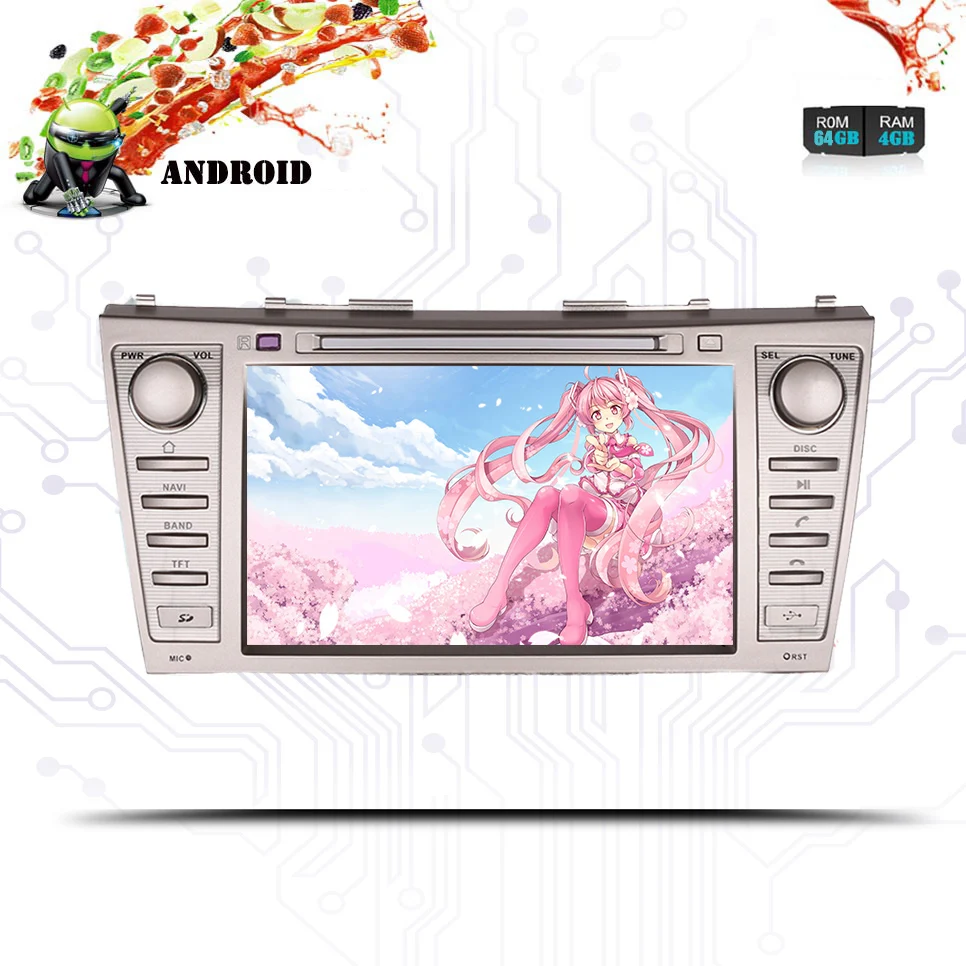4G 64G ROM Android 9 0 Octa Core 8 &quotАвтомобильный dvd плеер для Toyota Camry 2008 2011 GPS Navi SD/USB радио SD