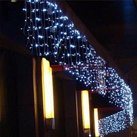 5m christmas led curtain icicle string light droop 0 4 0 6m led party garden stage outdoor waterproof decorative fairy light