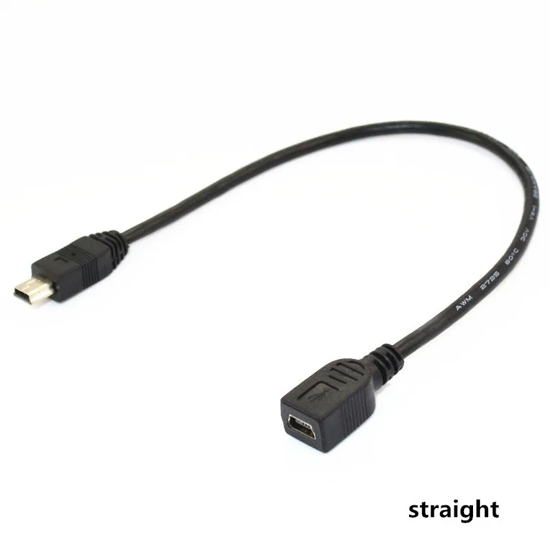 

25CM 90 Degree Right & Left & Up & Down Angled Mini USB 2.0 5Pin Male to Female Extension cable Mini-usb for GPS Receiver