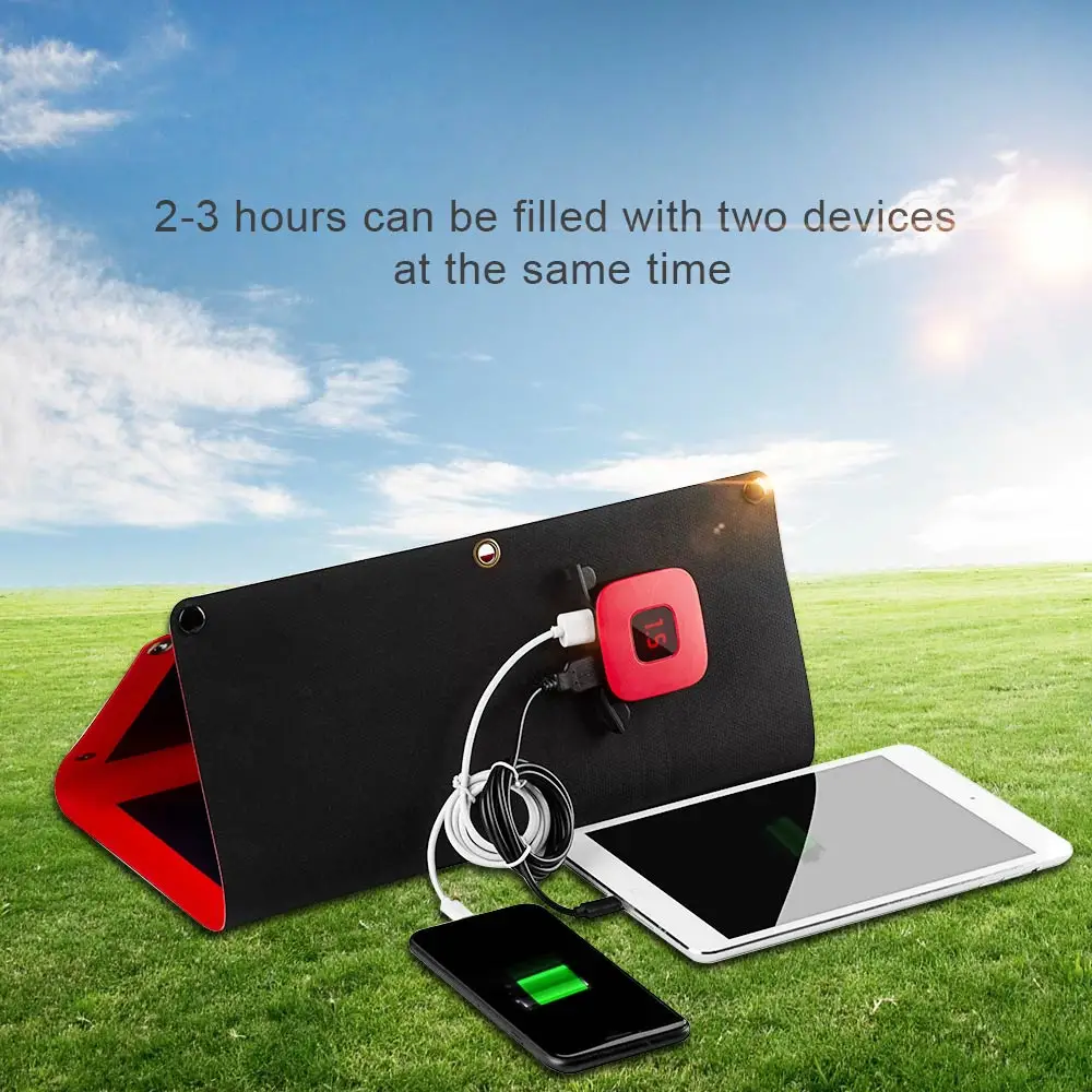 Tollcuudda 14 Вт солнечных панелей телефон Powerbank внешний батарея Pover Банк свет энергии