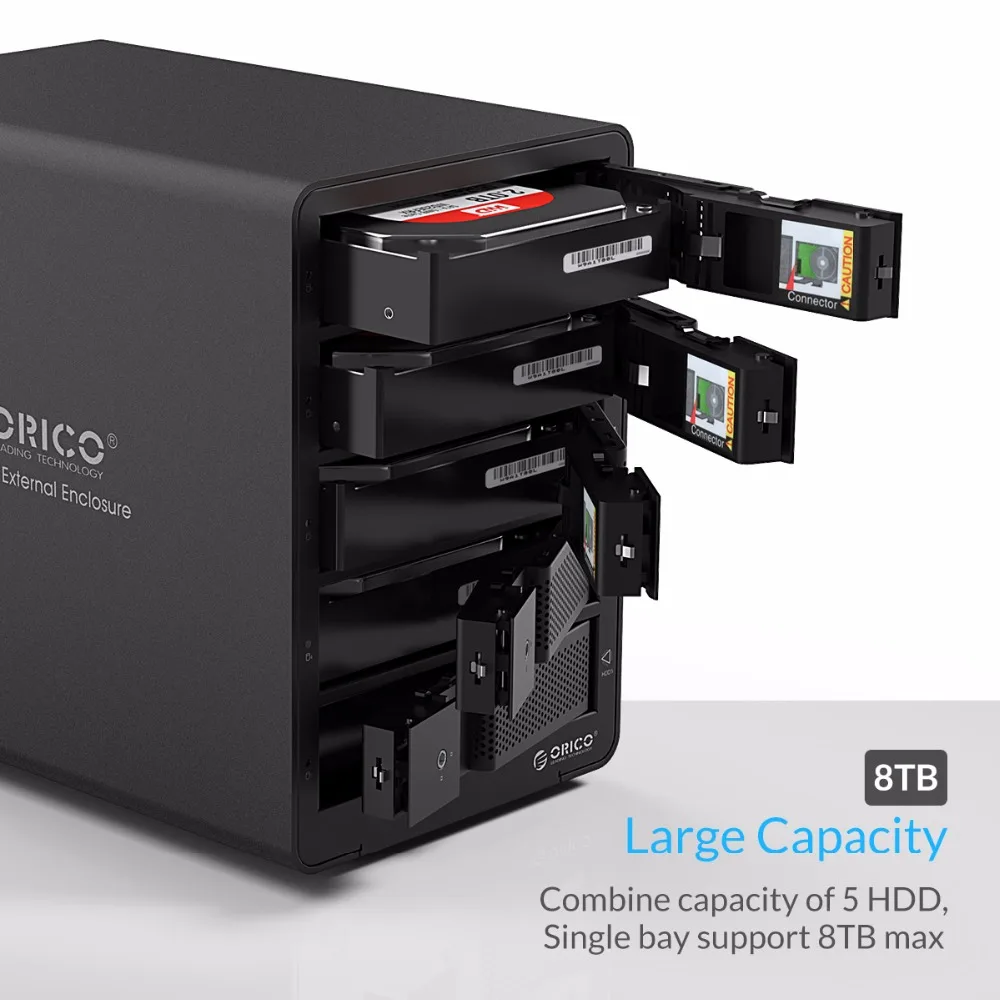 Корпус для жесткого диска ORICO 5 bay 3 дюйма SATA USB макс. ТБ с адаптером питания