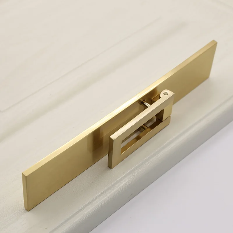 JD New Chinese Zinc Alloy Door Wardrobe Brushed Brass Door Handle Gold Cabinet Drawer Door Handle Furniture Handle Hardware