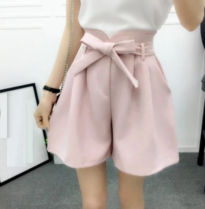 children trousers Г. Подростковые шорты для больших девочек Популярные штаны шифоновые однотонные школьные детские брюки с бантом одежда для девочек, костюм Джемпер JW3707 - Цвет: children trousers