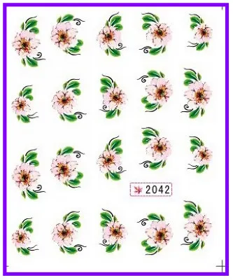 6 упак./лот блестящая наклейка на ногти цветок PAPPY ANEMONE SUNFLOWER наклейки подсолнечник