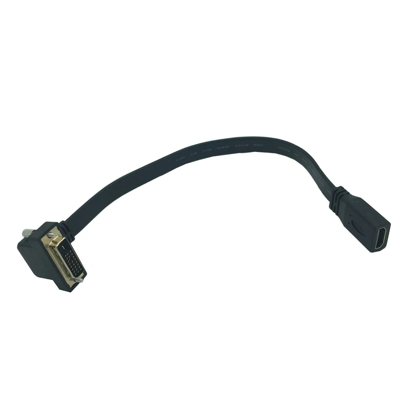 Плоский тонкий высокоскоростной кабель HDMI мама-DVI 24 + 1 штекер 90 углов 0 3 м |