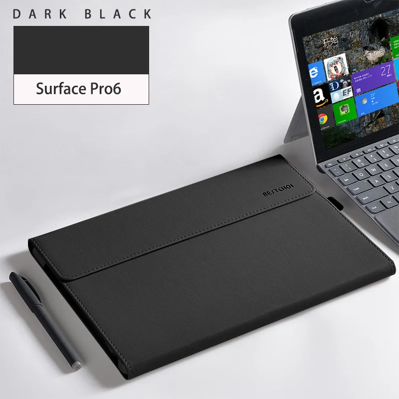 Pro 6 7 5 black Чехол для планшета для microsoft Surface Go Pro с 6 углами, чехол-подставка для Surface Pro 7 5 4, чехол для женщин и мужчин, сумка для ноутбука - Цвет: Pro 6 7 5 black