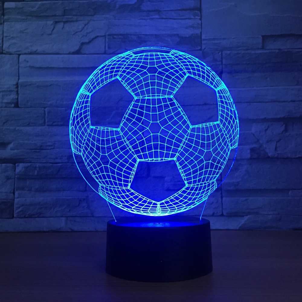 Новый Bluetooth плеер 2 в 1 с ночной подсветкой 3D ночник форме футбольного мяча