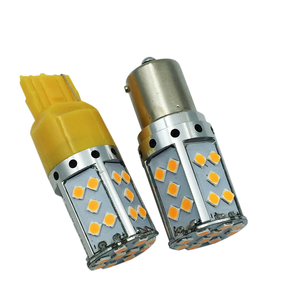 YSY 10X T20 7440 W21W светодиодный лампы 3030 35SMD Canbus 1156 BAU15S PY21W BA15S P21W для автомобилей
